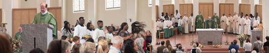 Bildercollage Heilige Messe zum Abschied von Pater Löwenstein