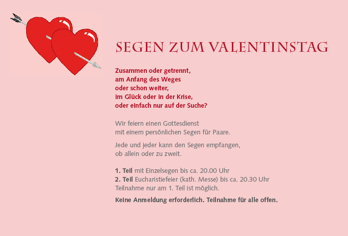 Katholische Messe mit Segen zum Valentin