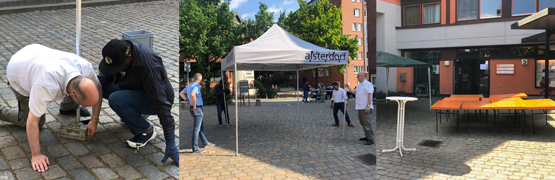 Aufbauarbeiten zum Sommerfest des Kleinen Michel 2019